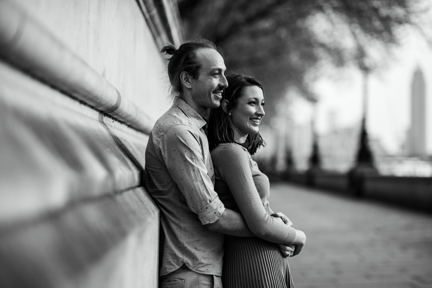 London Engagement Photography - Couple along Southbank