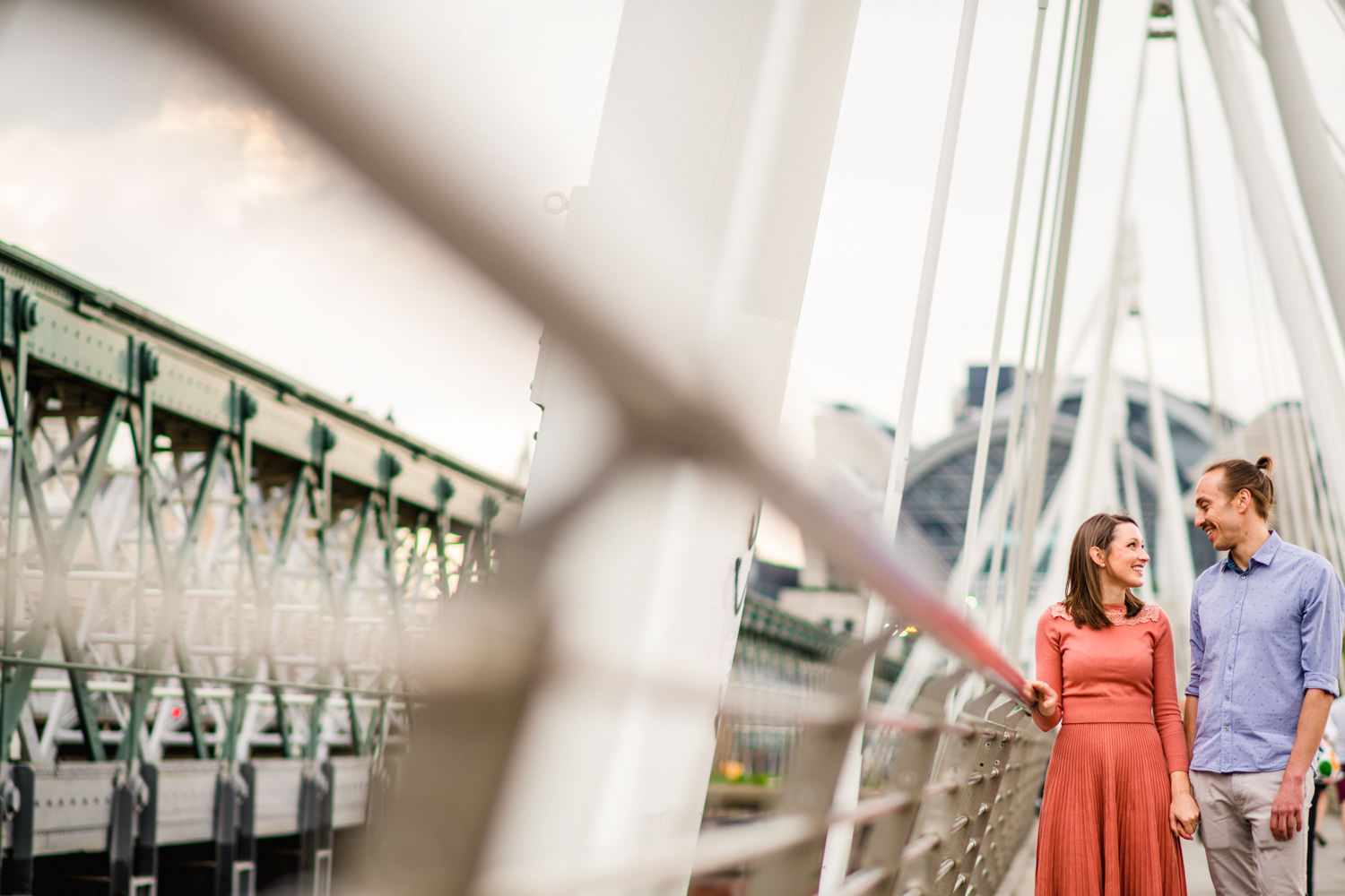 London Engagement Photography - Couple on Bridge