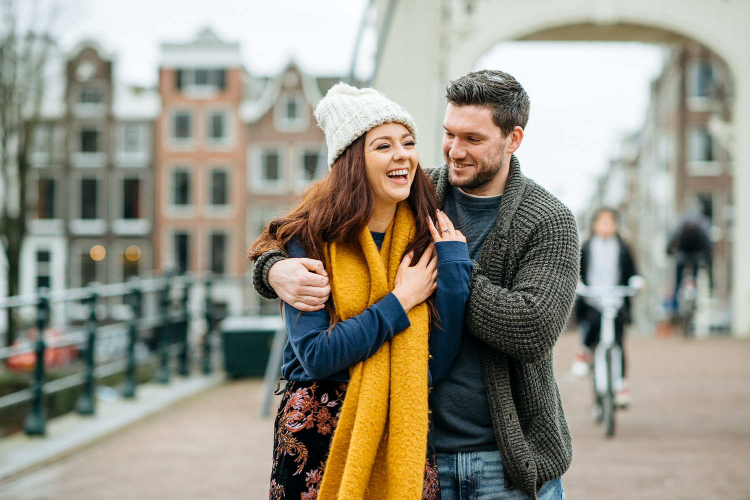 Winter engagement session in Amsterdam