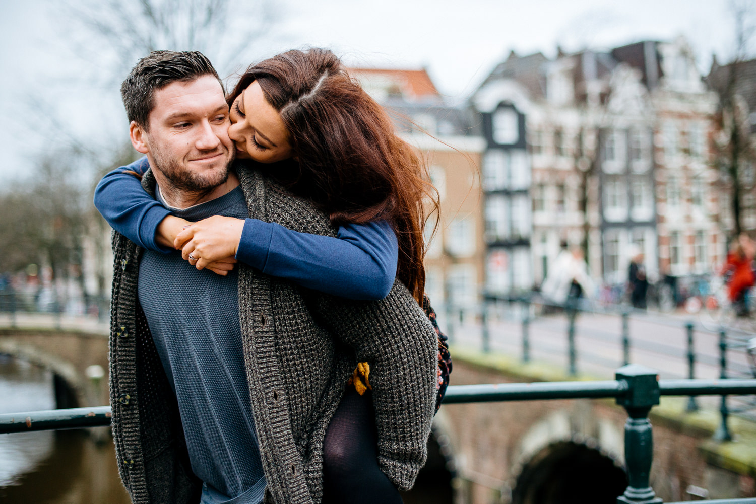 Winter engagement session in Amsterdam