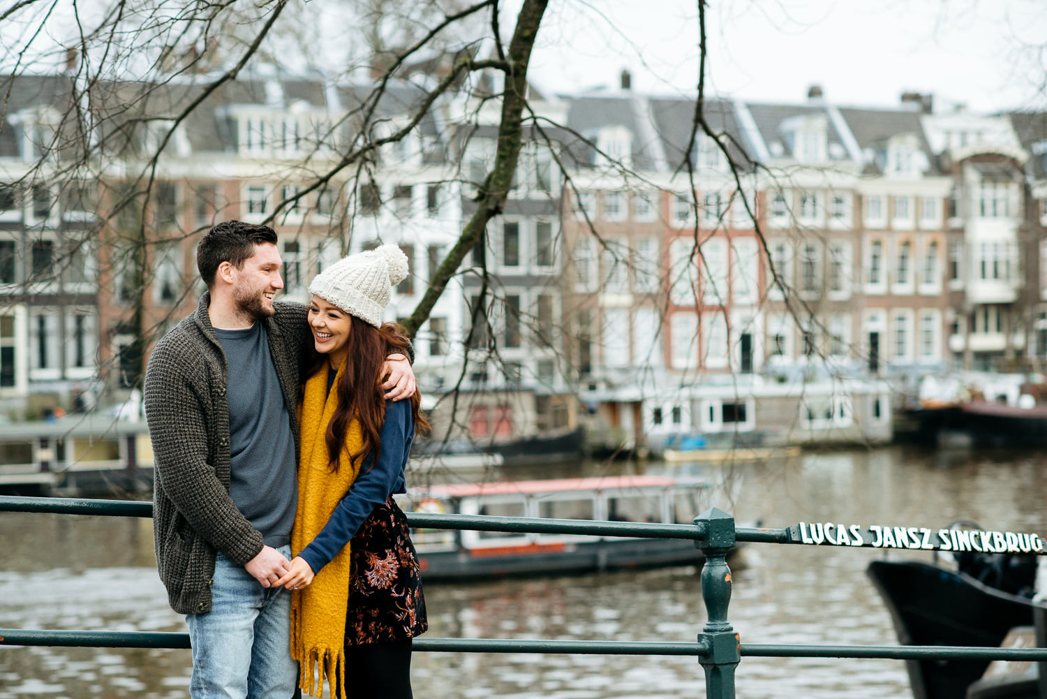 Winter engagement session in Amsterdam