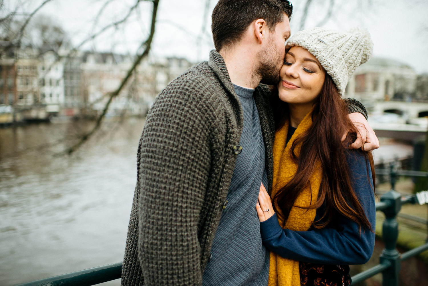 Winter engagement session in Amsterdam