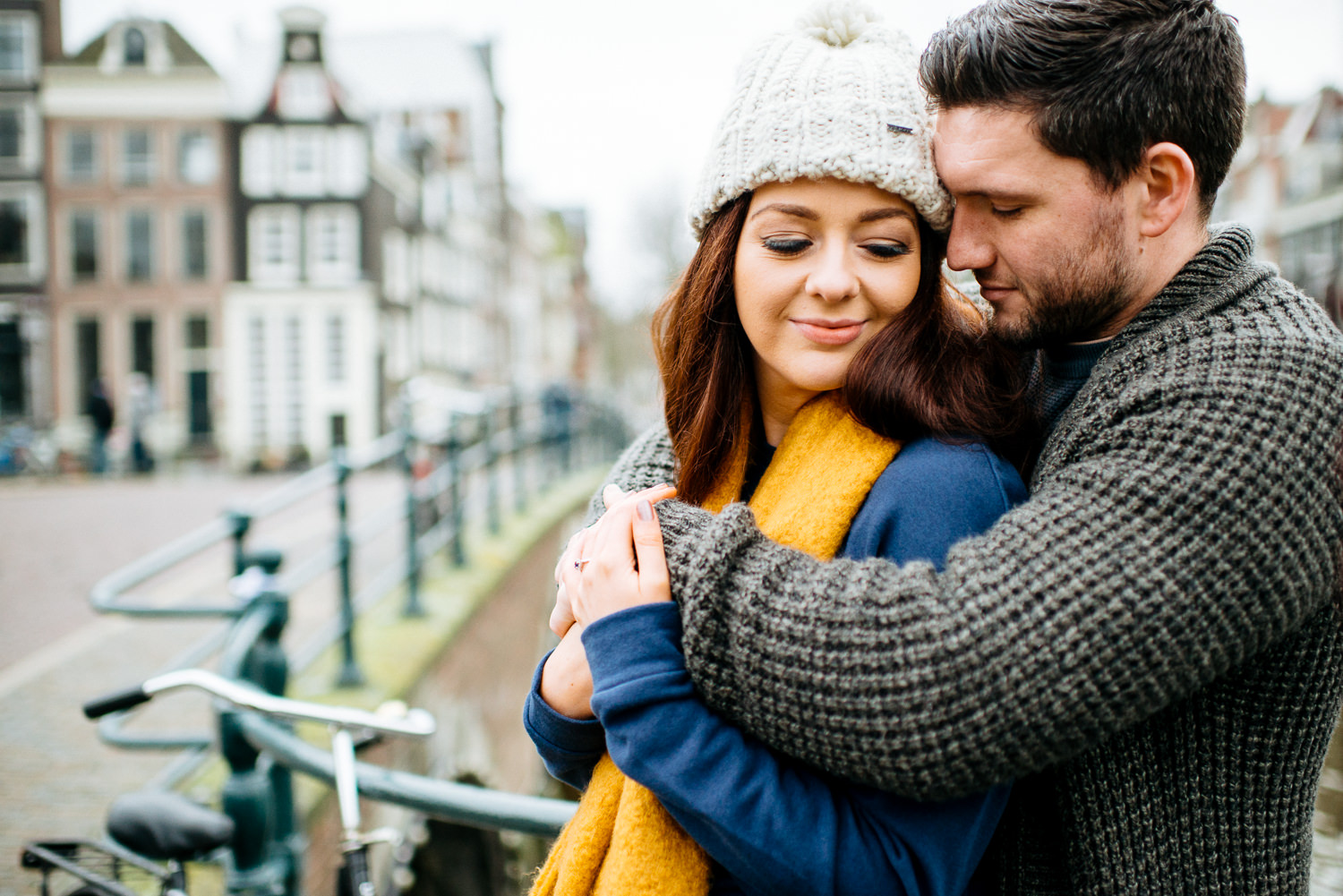Winter engagement session in Amsterdam