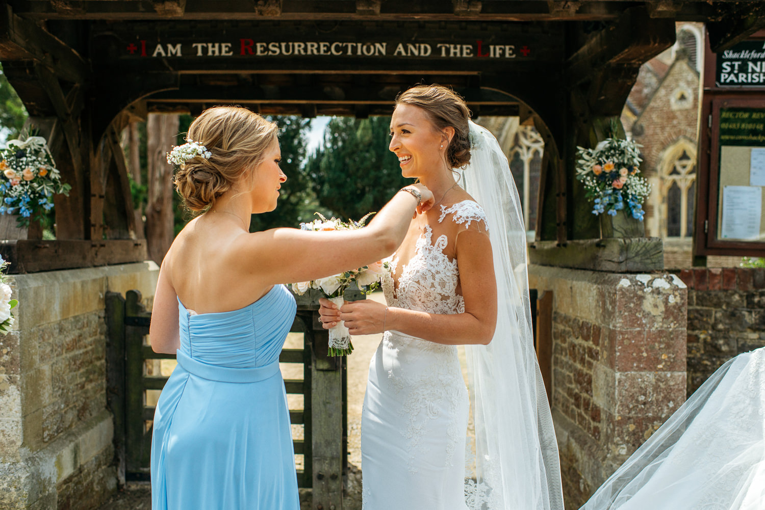 wedding at St Nicholas Church, Peper Harow