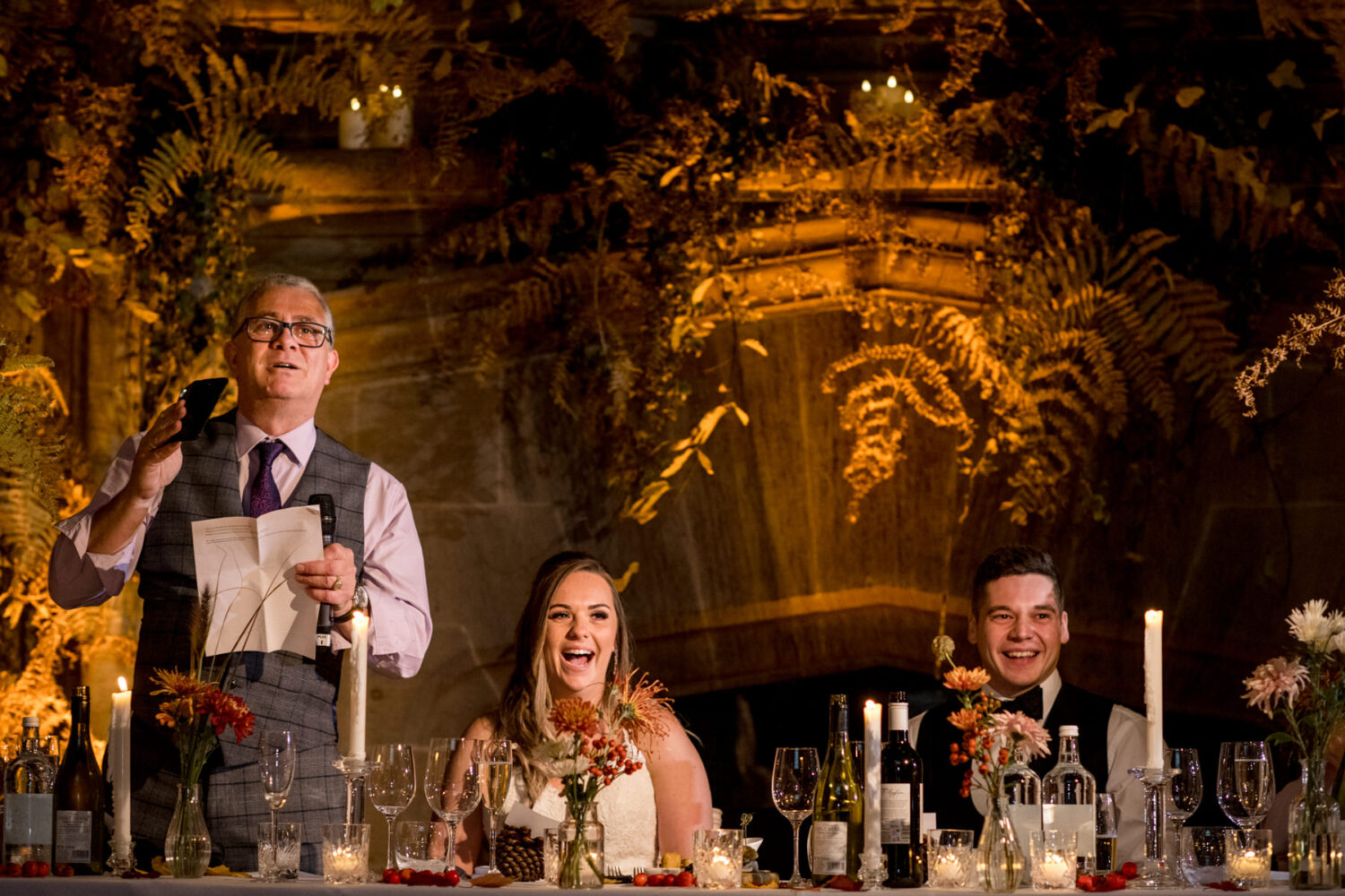 wedding speeches in buck hall at cowdray house