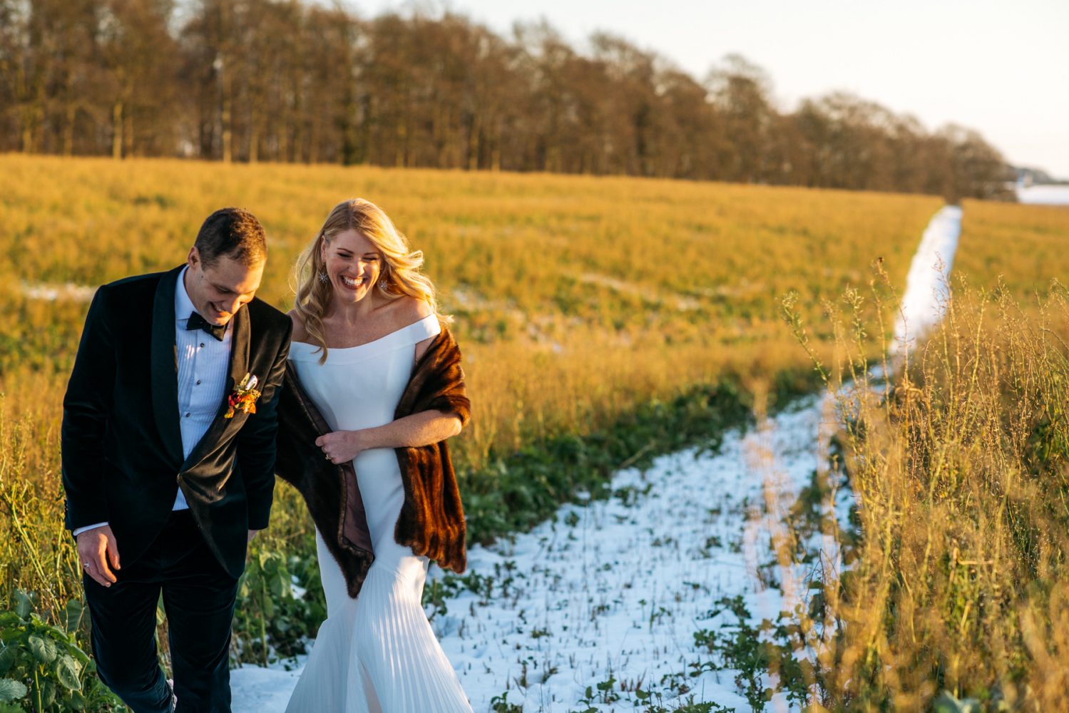 Stone Barn snow wedding