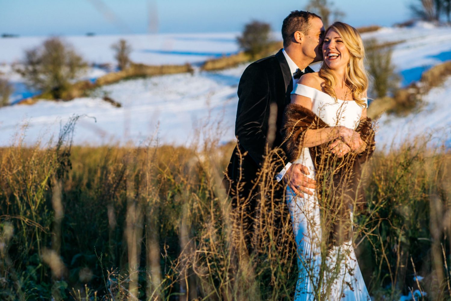 Stone Barn snow wedding