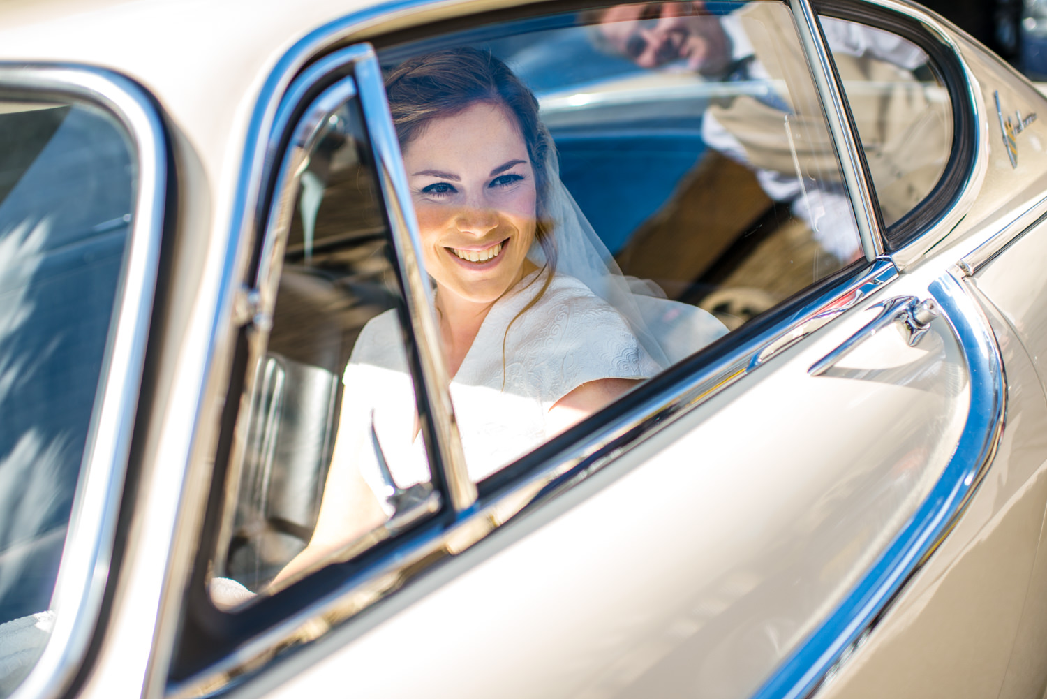 bride is Ford wedding car
