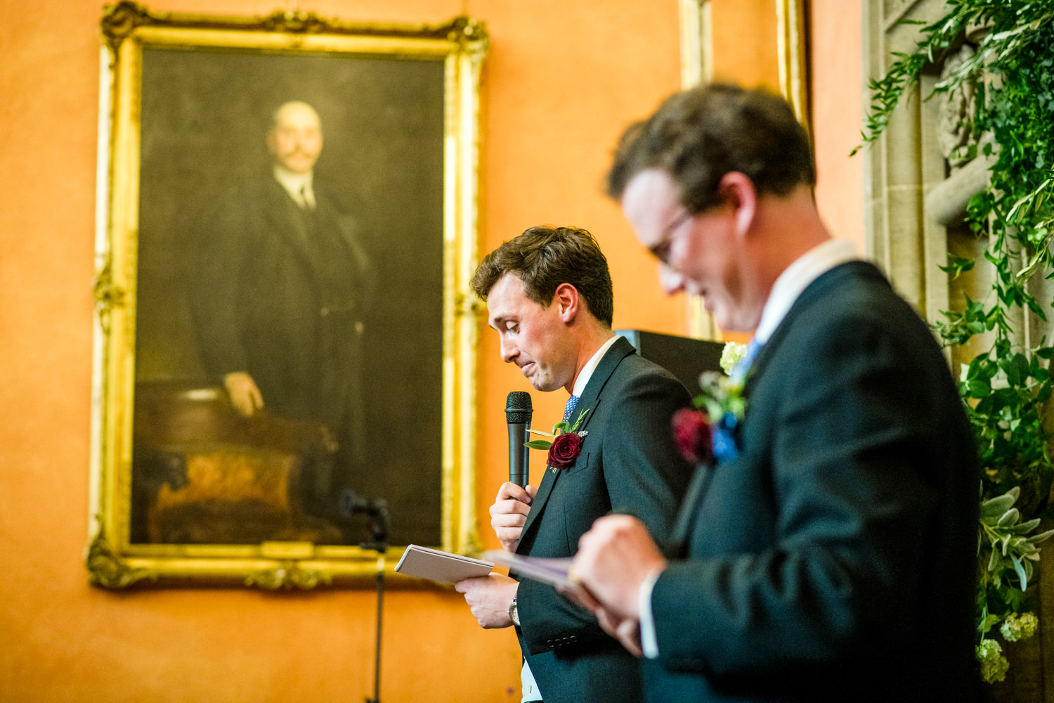 wedding speeches in Buck Hall at Cowdray House