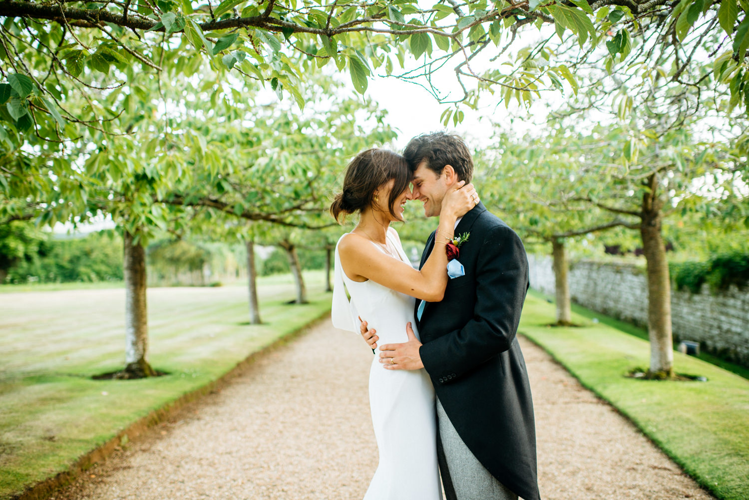 wedding portraits of the bride and groom at Cowdray House