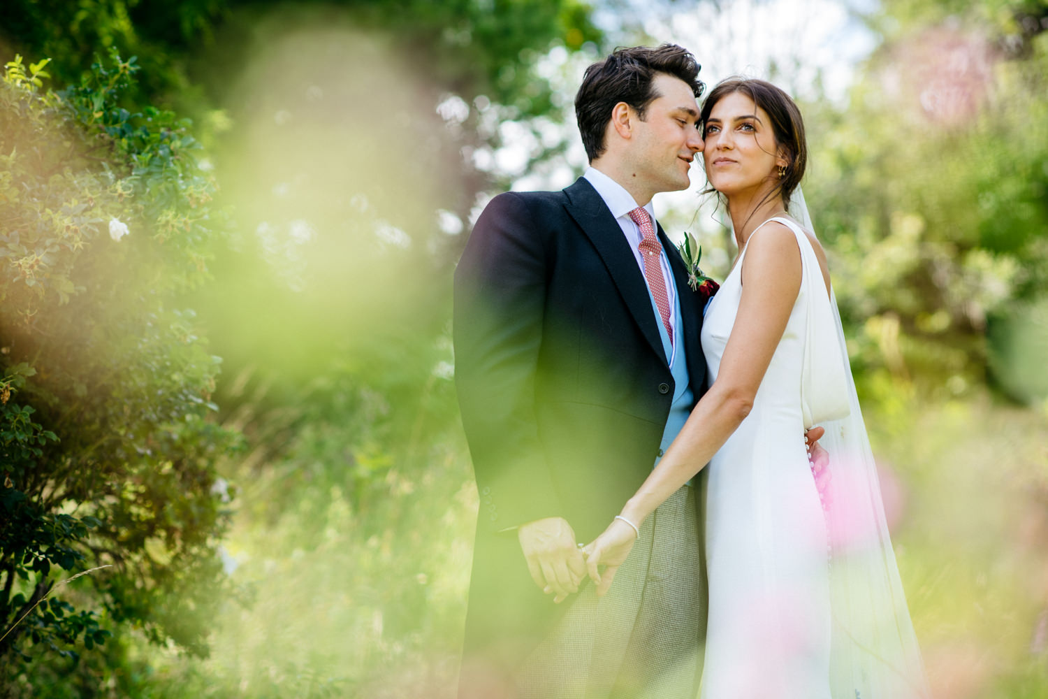 wedding portraits of the bride and groom at Cowdray House