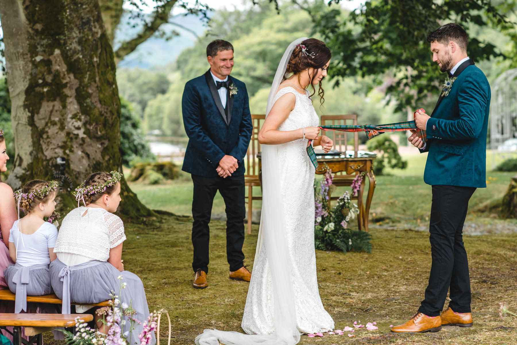 Outdoor wedding ceremony in Scotland